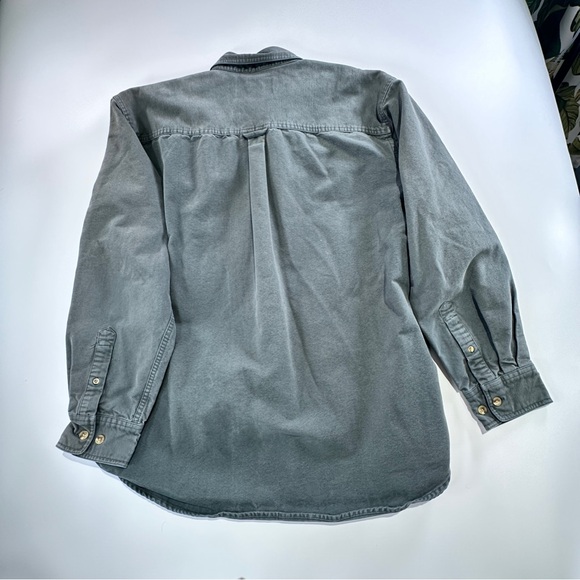 Scheels Sports Outfitters vintage cotton button up work shirt large olive green - Picture 3 of 10